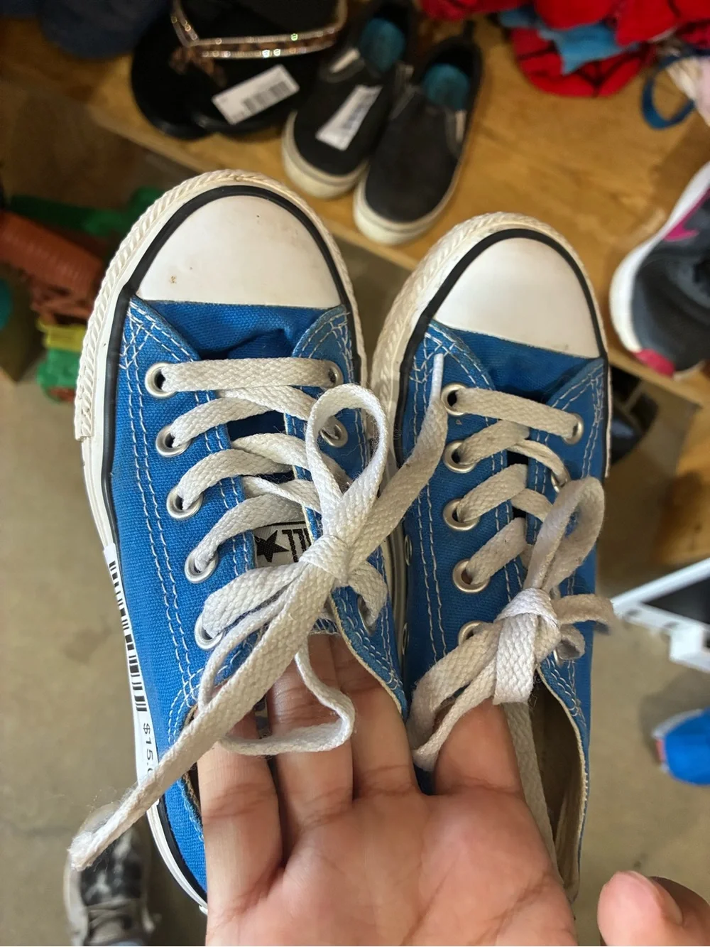 Converse Kids Blue Canvas Low-Top Sneakers